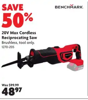 Home Hardware 20v max cordless reciprocating saw offer