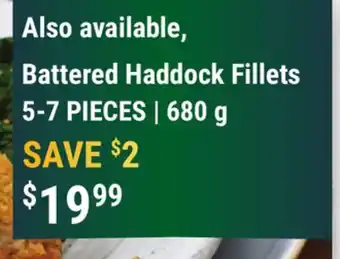 M & M Food Market Battered haddock fillets offer
