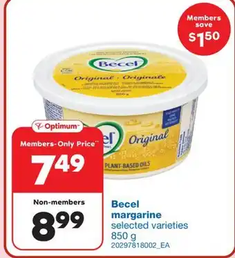 Wholesale Club Becel margarine, 850g offer