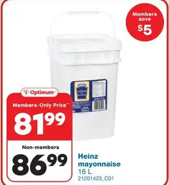Wholesale Club Heinz mayonnaise, 16l offer