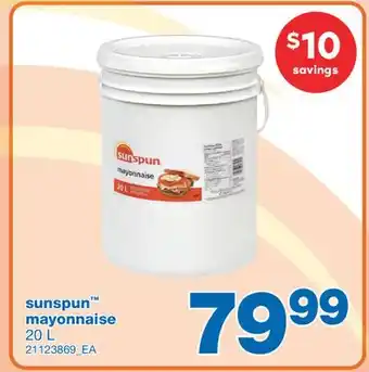 Wholesale Club Sunspun mayonnaise, 20 l offer