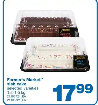 Wholesale Club Farmer's market slab cake, 1.2-1.5 kg offer
