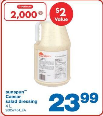 Wholesale Club Sunspun caesar salad dressing, 4l offer