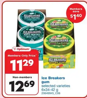 Wholesale Club Ice breakers gum, 6x34-42 g offer