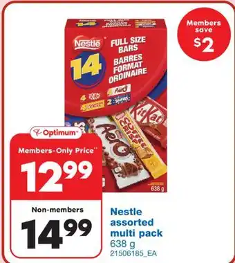 Wholesale Club Nestle assorted multi pack, 638g offer