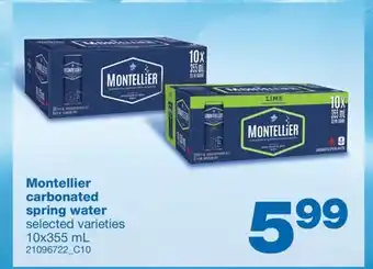 Wholesale Club Montellier carbonated spring water, 10x355 ml offer