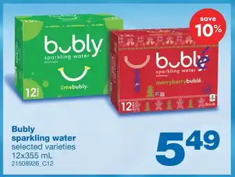 Wholesale Club Bubly sparkling water, 12x355 ml offer