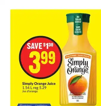 Chalo FreshCo Simply orange juice 1.54 l offer