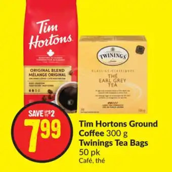 Chalo FreshCo Tim hortons ground coffee 300 g twinings tea bags 50 pk offer