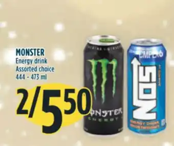 Marché Adonis Monster energy drink offer