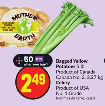 FreshCo Bagged yellow potatoes 5 lb product of canada canada no. 2, 2.27 kg celery product of usa no. 1 grade offer