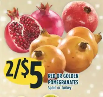 Marché Adonis Red or golden pomegranates offer