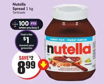 FreshCo Nutella spread 1 kg offer