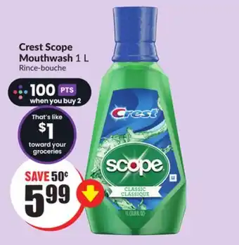 FreshCo Crest scope mouthwash 1 l offer