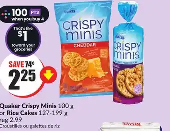 FreshCo Quaker crispy minis 100 g or rice cakes 127-199 g offer