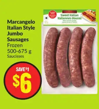 FreshCo Marcangelo italian style jumbo sausages frozen 500-675 g offer