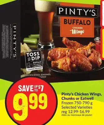 FreshCo Pinty's chicken wings, chunks or eatwell frozen 750-790 g selected varieties offer