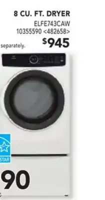RONA Electrolux 8 cu. ft. dryer offer