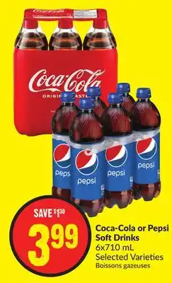 FreshCo Coca-cola or pepsi soft drinks 6x710 ml selected varieties offer