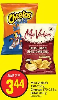 FreshCo Miss vickie's 190-200 g cheetos 170-285 g fritos 340 g offer