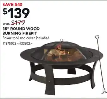 RONA 35 round wood burning firepit offer