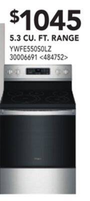 RONA Whirlpool 5.3 cu. ft. range offer