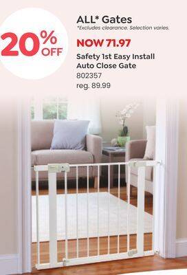 Babies 'R' Us Safety 1st easy install auto close gate offer