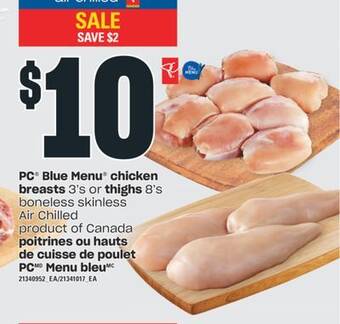 Valu-mart Poitrines ou hauts de cuisse de poulet pc menu bleu offer