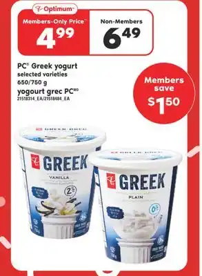 Valu-mart Yogourt grec pc, 650/750 g offer