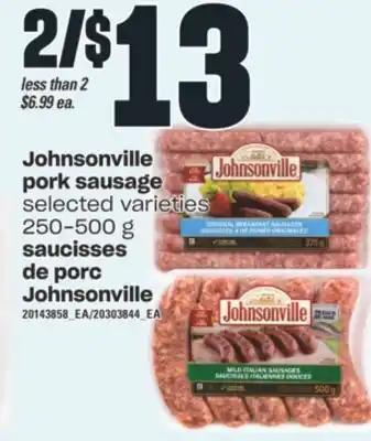 Valu-mart Saucisses de porc johnsonville, 250-500 g offer