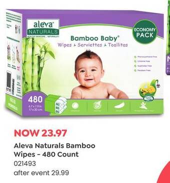 Babies 'R' Us Aleva naturals bamboo wipes - 480 count offer