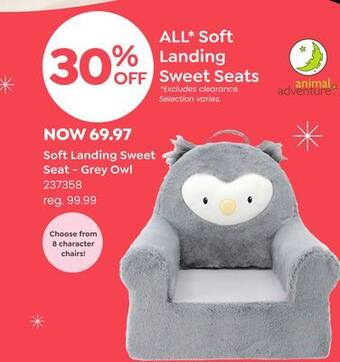 Babies 'R' Us Animal adventure soft landing sweet seat - grey owl offer