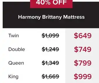 Linen Chest Harmony brittany twin mattress offer
