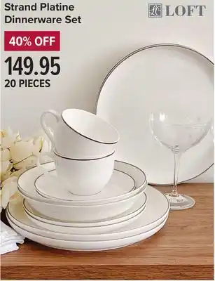 Linen Chest Strand platine dinnerware set offer