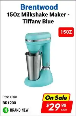 Factory Direct Brentwood 15oz milkshake maker - tiffany blue offer