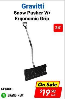 Factory Direct Gravitti 24 snow pusher w/ ergonomic grip offer