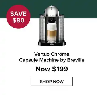 Vertuo chrome capsule machine by breville
