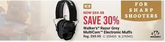 Bass Pro Walker's razor grey multicam electronic muffs offer