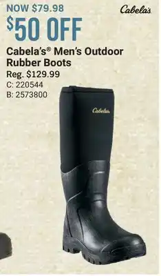 Bass Pro Cabela's men's outdoor rubber boots offer