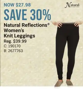 Bass Pro Natural reflections women's knit leggings offer