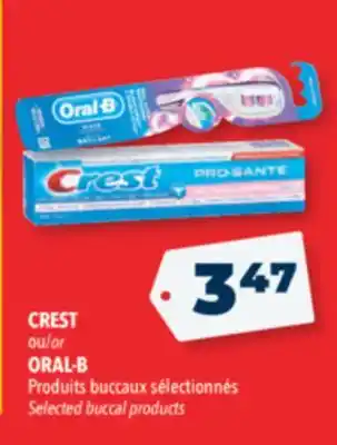 Familiprix Crest or oral-b selected buccal products offer