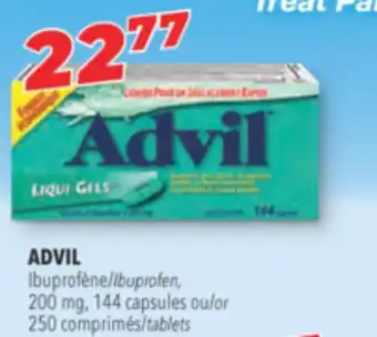Familiprix Advil ibuprofen, 200 mg, 144 capsules or 250 tablets offer
