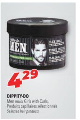Familiprix Dippity-do men or girls with curls, selected hair products offer