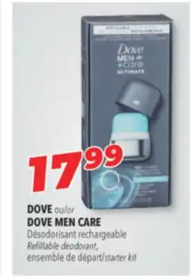 Familiprix Dove or dove men care refillable deodorant, starter kit offer
