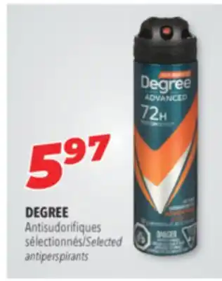 Familiprix Degree selected antiperspirants offer