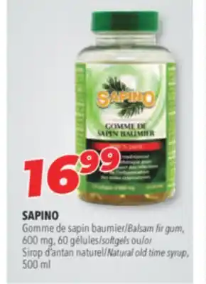 Familiprix Sapino balsam fir gum, 600 mg, 60 or natural old time syrup, 500 ml offer