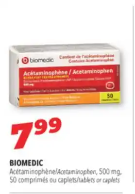 Familiprix Biomedic acetaminophen, 500 mg, tablets or caplets offer