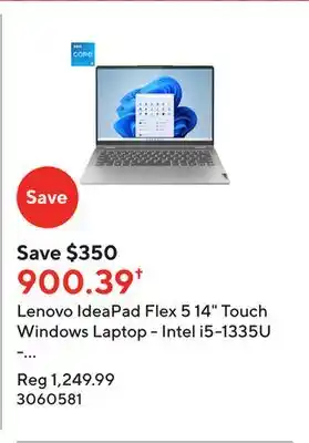 Staples Lenovo ideapad flex 5 14 touch windows laptop - intel i5-1335u - 16 gb ram - 512 gb ssd - windows 11 home offer