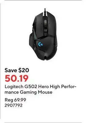 Staples Logitech g502 hero high performance gaming mouse offer