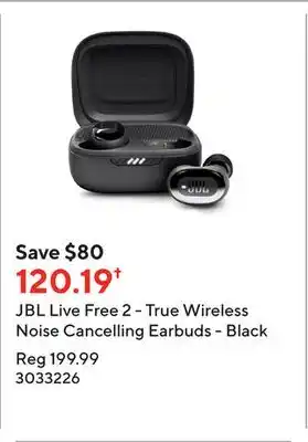 Staples Jbl live free 2 - true wireless noise cancelling earbuds - black offer